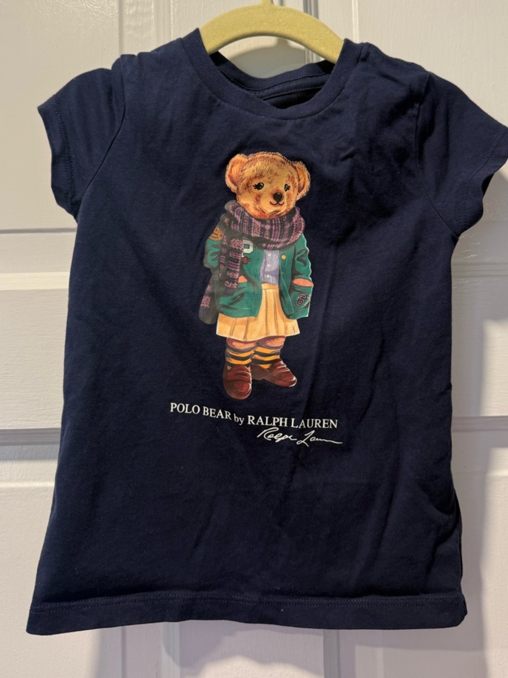 Polo by Ralph Lauren Navy Tee with Yellow Tag Print
